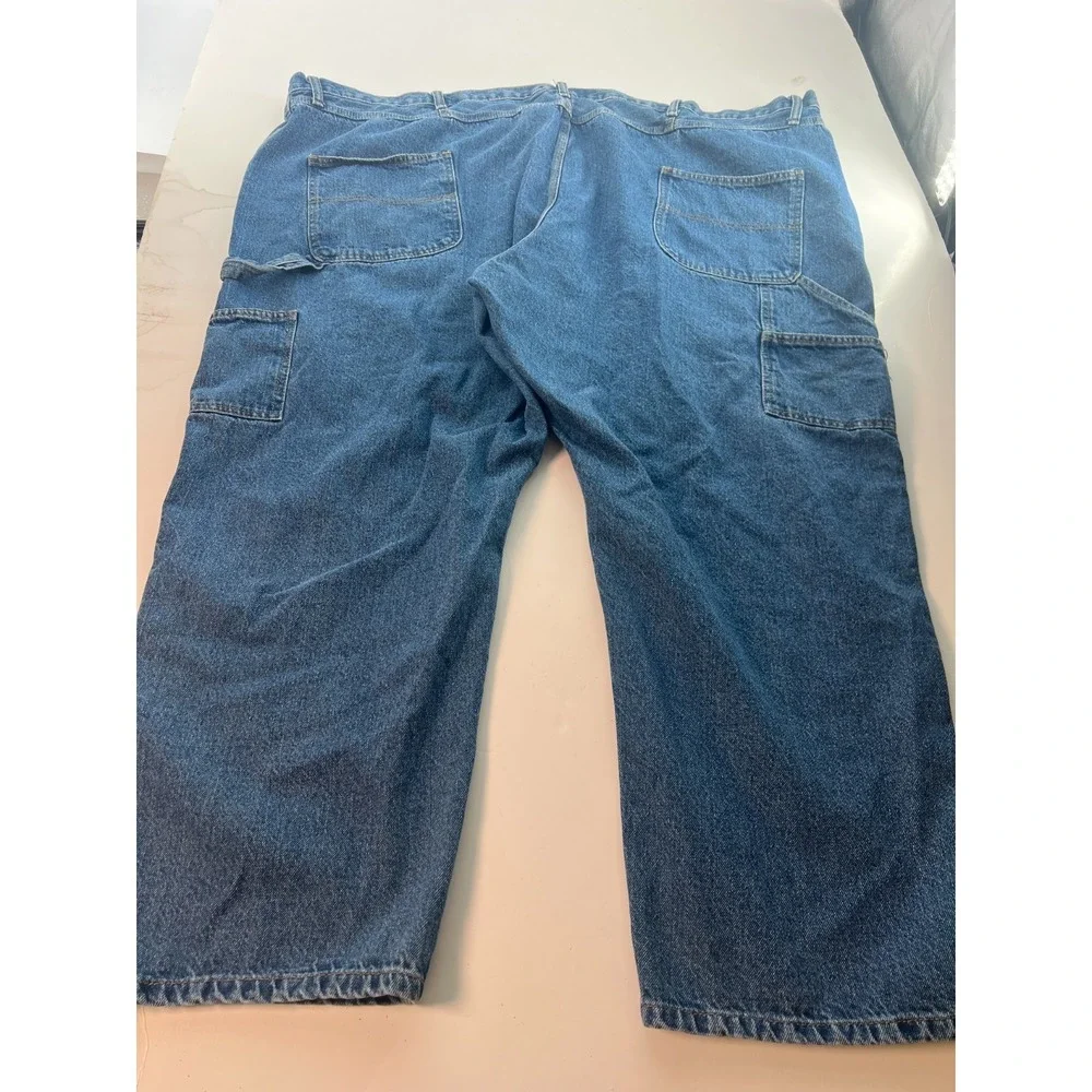 Rocx‎ Men's Carpenter Jeans 58x30 Blue Cotton Straight Workwear W58 L30
